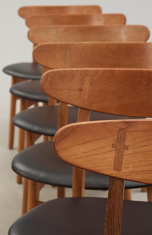 A set of eight Hans J Wegner 'CH-30' teak and oak chairs, by Carl Hansen & Son, Denmark 1950's-60's.