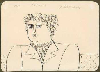 Alexandre Fassianos, teckning, signerad och daterad 1978,