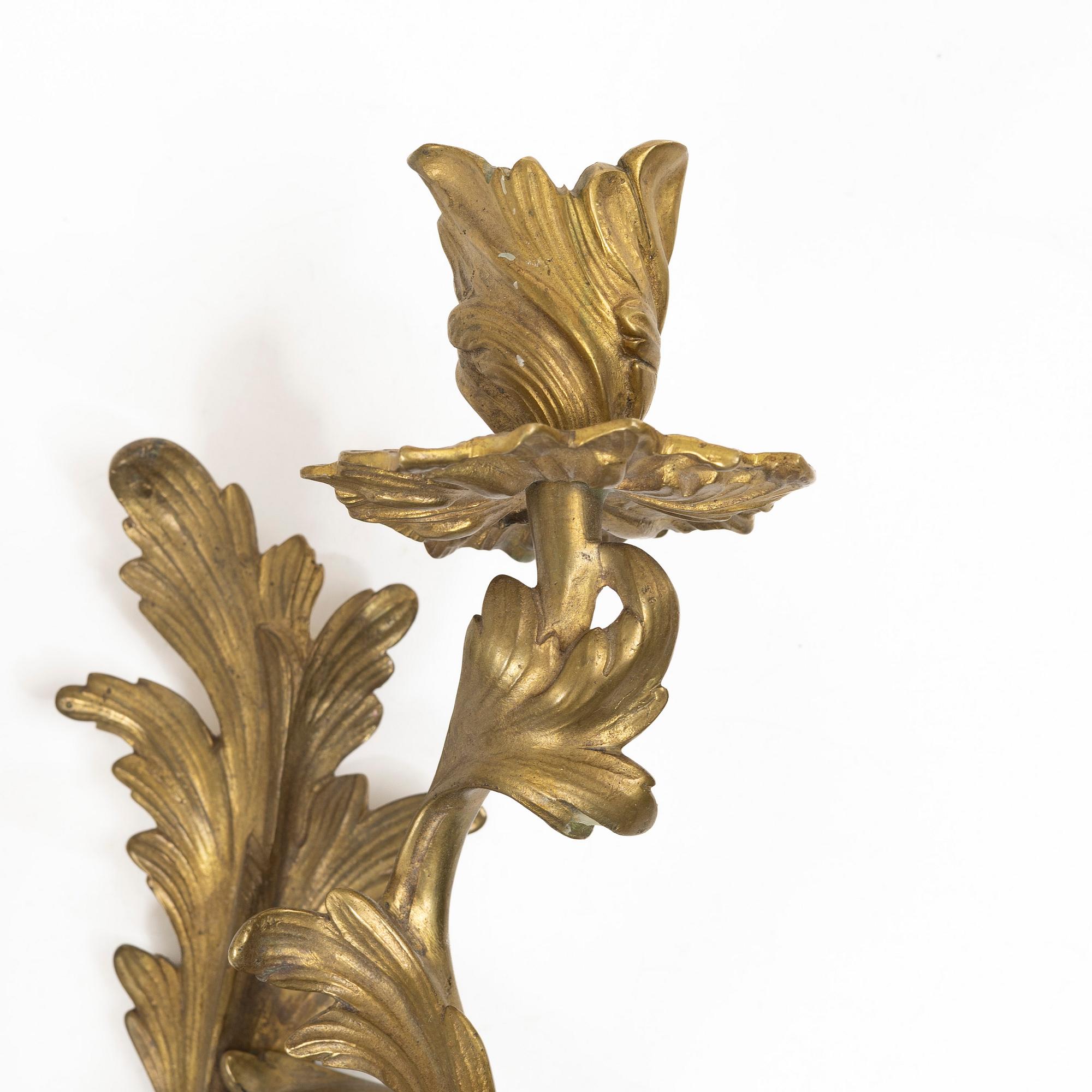 Wall sconces, a pair, Rococo style, early 20th century.