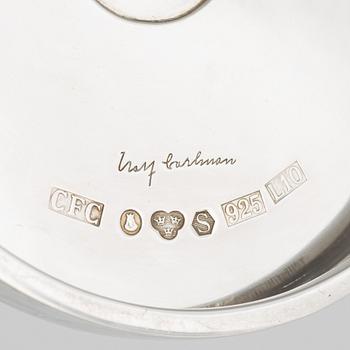 Rolf Carlman, a pair of sterling silver candlesticks, CF Carlman, Stockholm 1985.