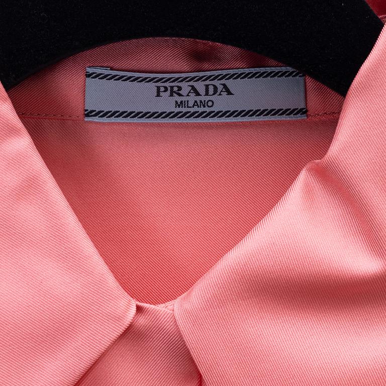 Prada, a pink silk blouse, size 36.