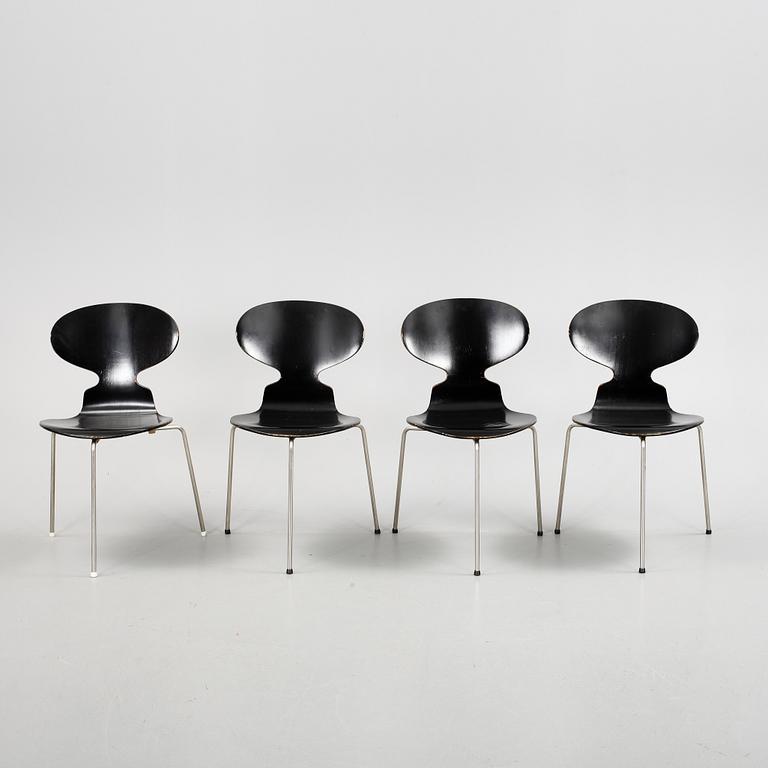 STOLAR, 4 st, "Myran", Arne Jacobsen, Fritz Hansen, 1900-talets mitt.