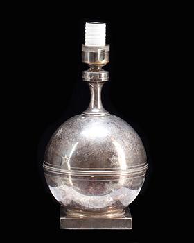 BORDSLAMPA, nysilver. Art-deco, G.A.B. 1900-talets första hälft.