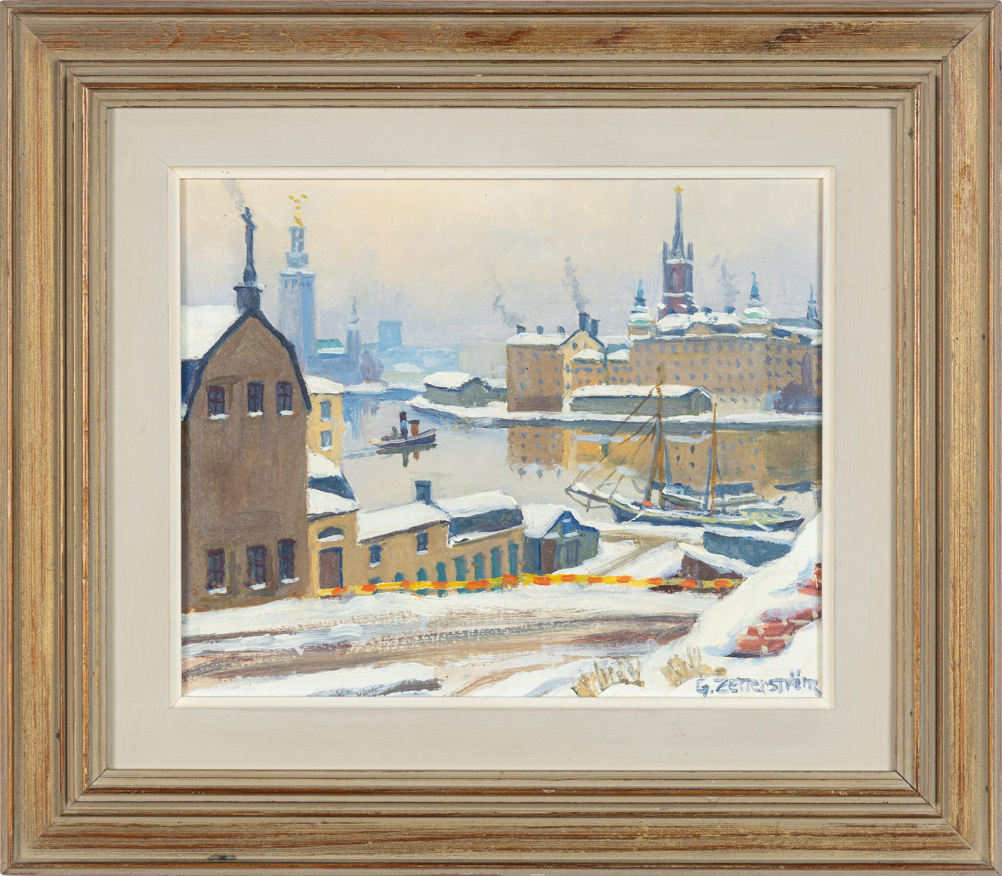 Gunnar Zetterström, olja på pannå, signerad.