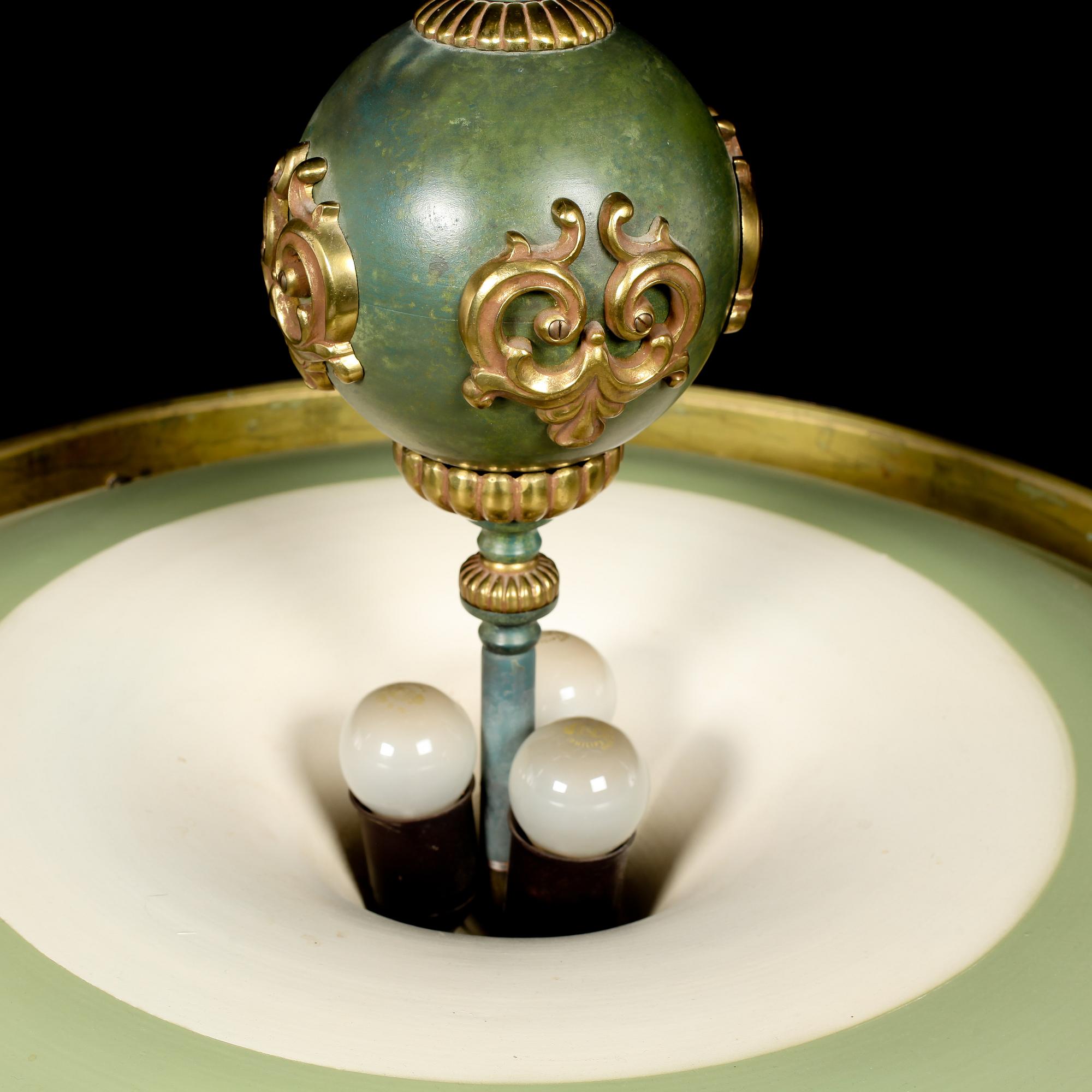 TAKLAMPA, art déco, 1900-talets andra hälft. Höjd ca 65 cm.