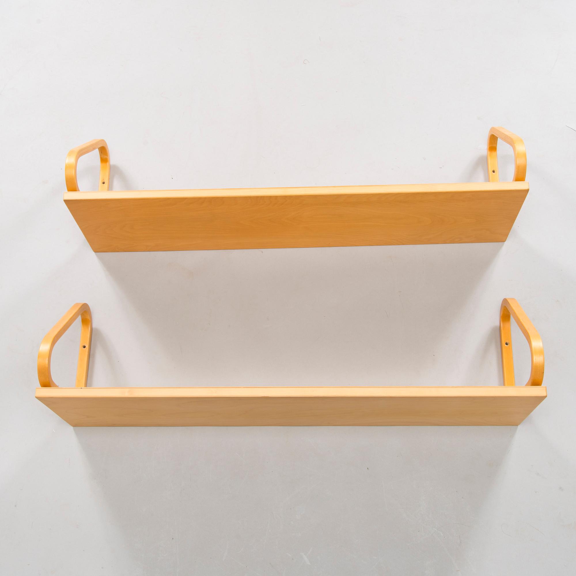 Alvar Aalto, a pair of '112B' shelves, Artek, late 20th century.