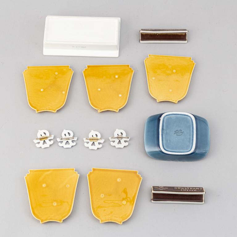 RÖRSTRAND, a set of 13 ceramic promotional items, Sweden mid 20th century.