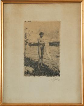 ANDERS ZORN, etsning, daterad 1919 i plåten, signerad.