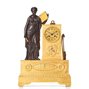 128. A French Empire mantel clock by Ledure and Remond, active in Paris 1812-20.