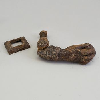 DÖRRKLÄPP, gjutjärn, tidigt 1800-tal.