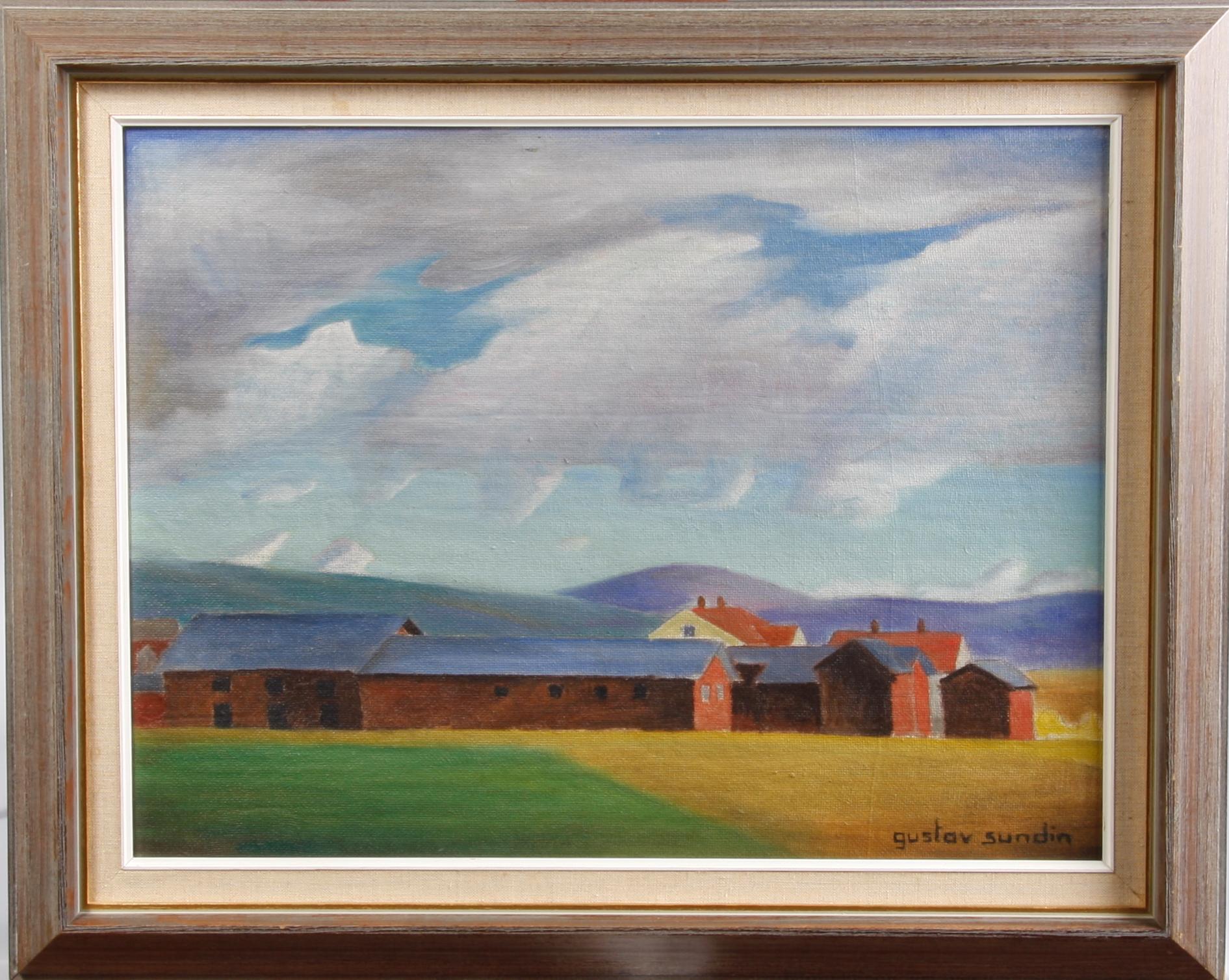 SUNDIN, GUSTAV. Olja på pannå. Sign.