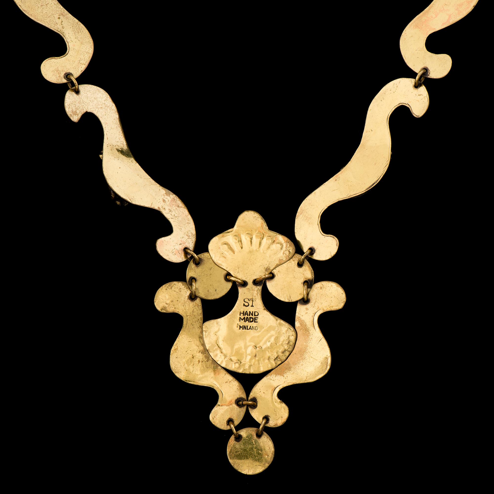 SEPPO TAMMINEN, NECKLACE, brass, 1970s.
