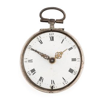 138. Lincke, Copenhagen, a silver case pocket watch, mid 18th century.