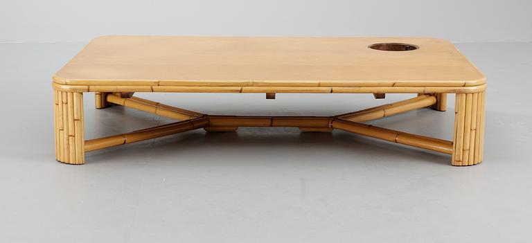 A bamboo and birch sofa table, Svenskt Tenn ca 1950.