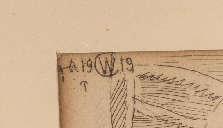 CARL WILHELMSON,  etsning. Signerad och daterad  1919 i trycket.