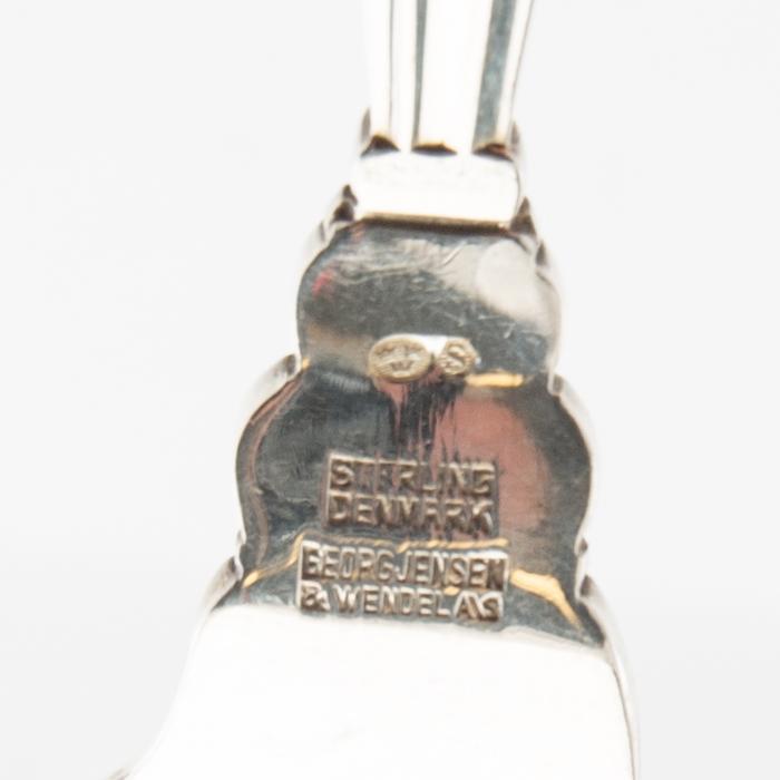 Johan Rohde, fiskknivar 12 st "Konge/Achorn" sterlingsilver för Georg Jensen efter 1945.