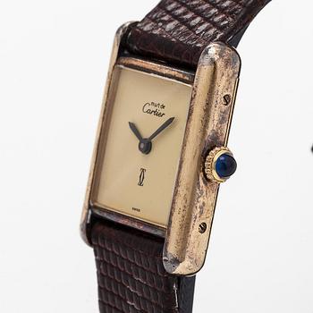 Cartier, must de Cartier, Tank, "Lemon Dial", rannekello, 20,5 x 20 (28) mm.