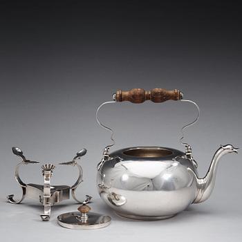 A Baltic 18th century silver tea-pot and stand, marks of Andreas Gabriel Berg, Dorpat (1735-1764).