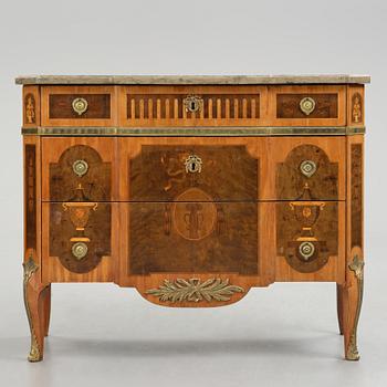 A Gustavian marquetry commode attributed to J. Hultsten (master in Stockholm 1773-94).