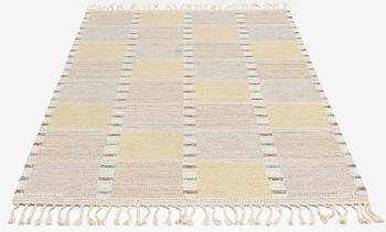 Barbro Nilsson, a 'Falurutan gul S' carpet, flat weave, c. 226 x 114 cm, signed AB MMF BN.