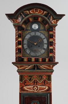 A Swedish grandfather clock, marked EHS 1791.