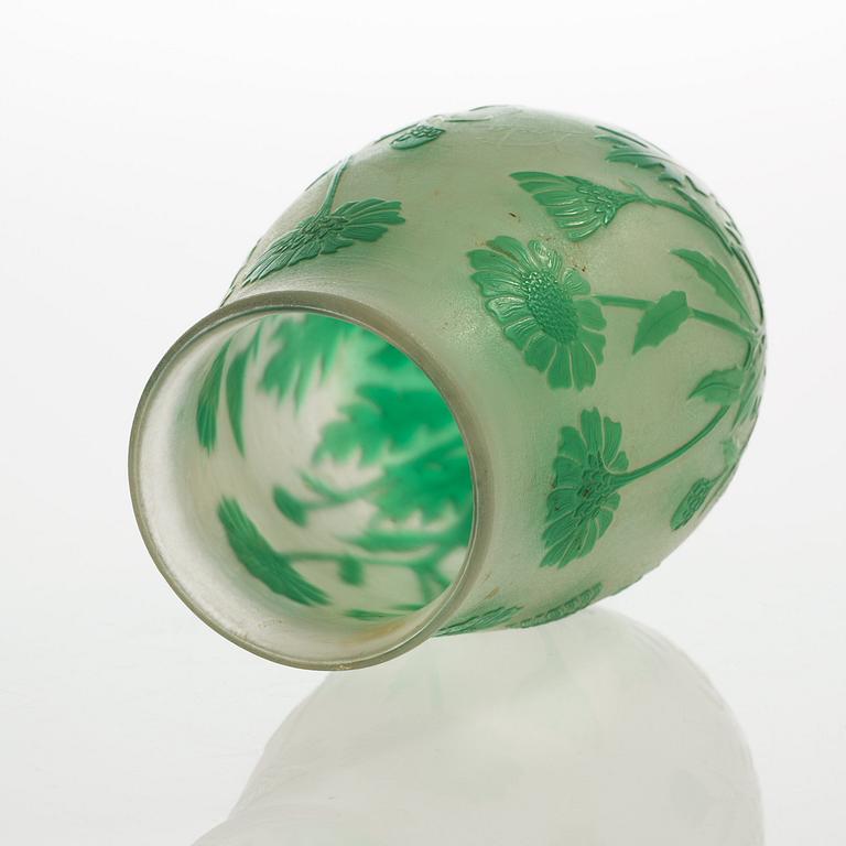 A Karl Lindeberg Art Nouveau cameo glass vase, Kosta.