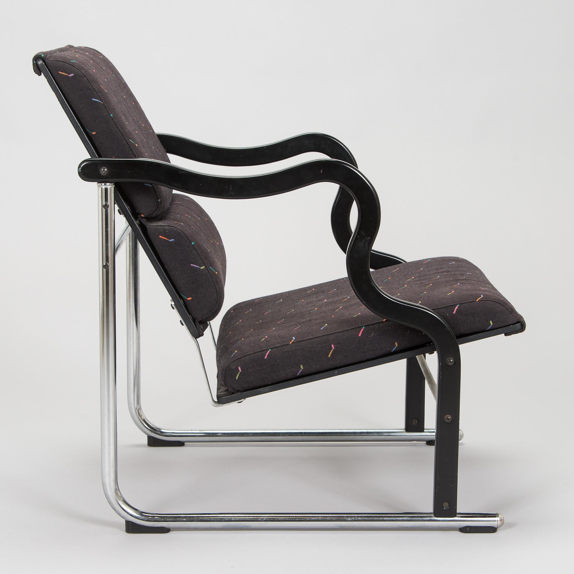 Yrjö Kukkapuro, A 1980s 'Experiment' open armchair for Avarte, Finland.