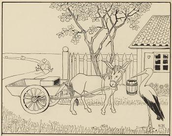 Elsa Beskow, Donkey with cart.