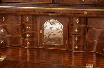 A Danish Rococo 18th century writing cabinet in the manner of cabinet maker Christian Jacob Preisler (1712-1779).