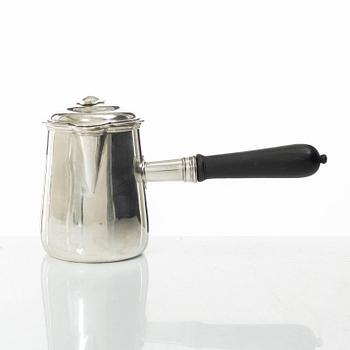 A silver chocolate pot, marks of Abraham IV Drentwett, Augsburg 1757-1759.