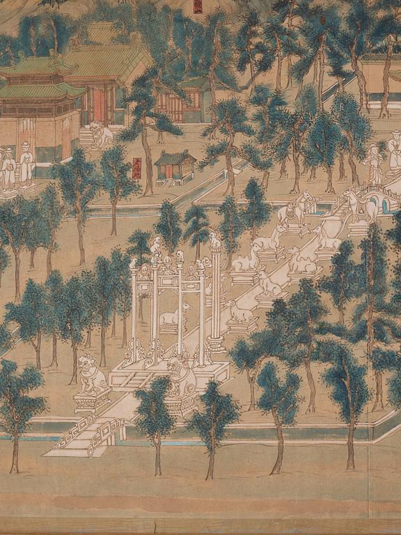 A long scroll painting by unknown Chinese artist, Qing dynasty/early 20th Century.
