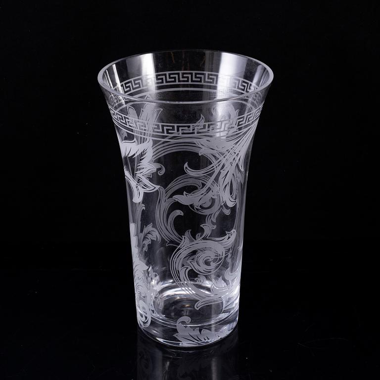 A glass vase 'Arabesque' by Versace for Rosenthal, Germany.