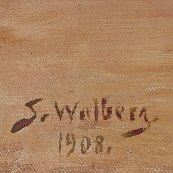 SVEN WALBERG, olja på duk, signerad och daterad S. Walberg 1908.