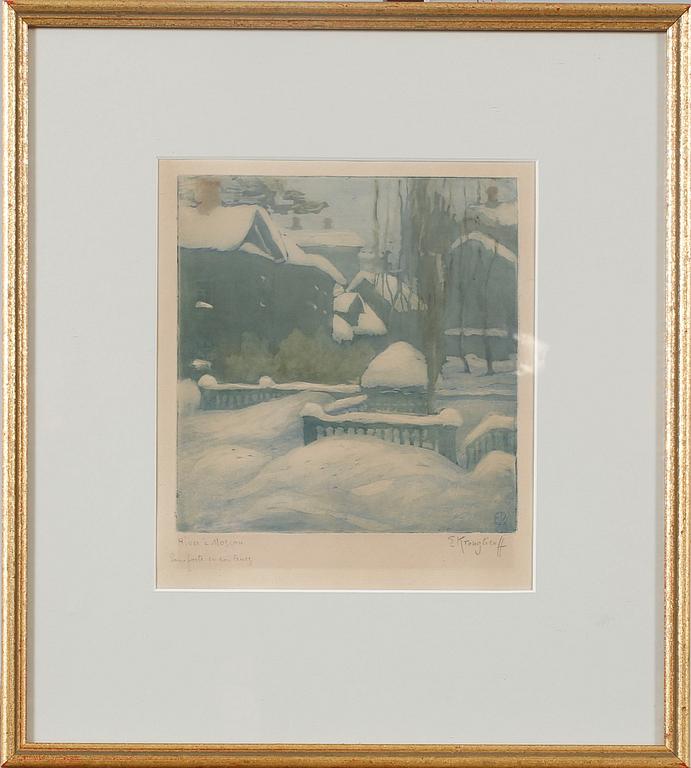 ELISABETH DE KROUGLICOFF, etching, signed.