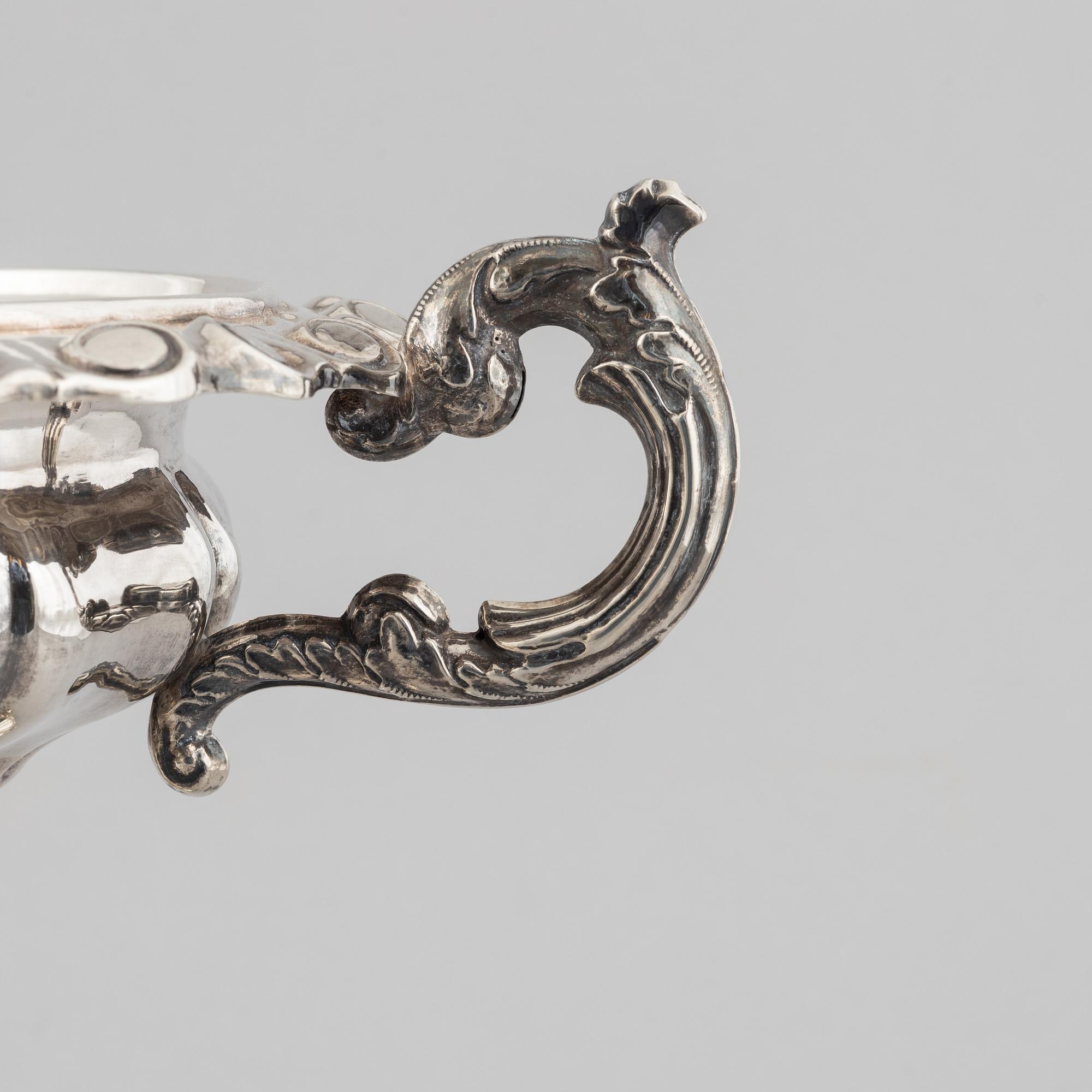 A Swedish silver sugarbowl with cover, marks of Carl Nyström, Stockholm 1845.