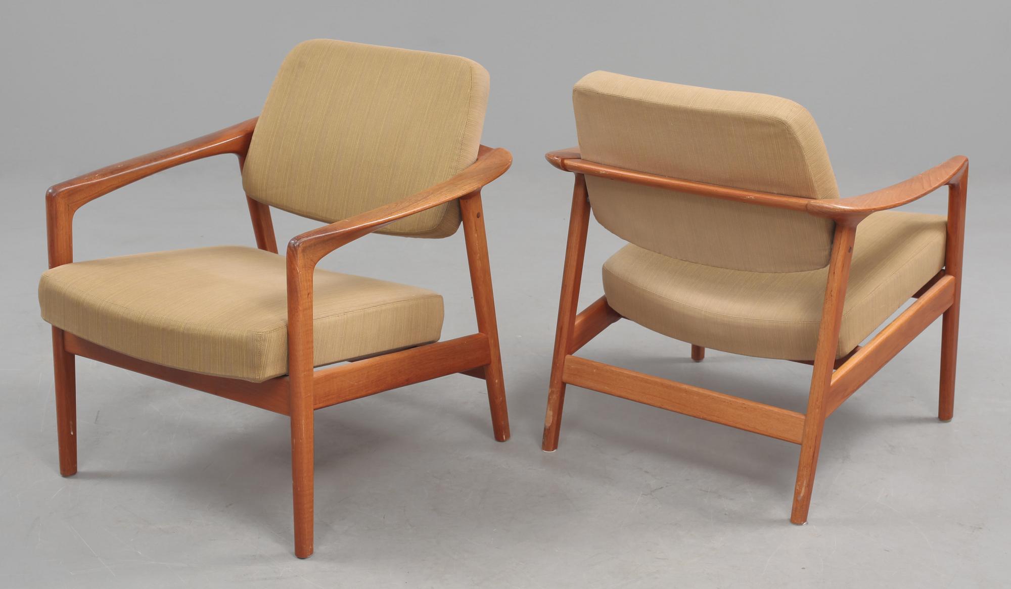 FÅTÖLJER, ett par, Folke Ohlsson, Dux, 1960-tal.