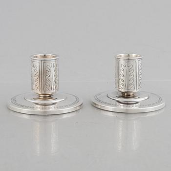 W.A. Bolin, a pair of silver candlesticks, Stockholm 1956.