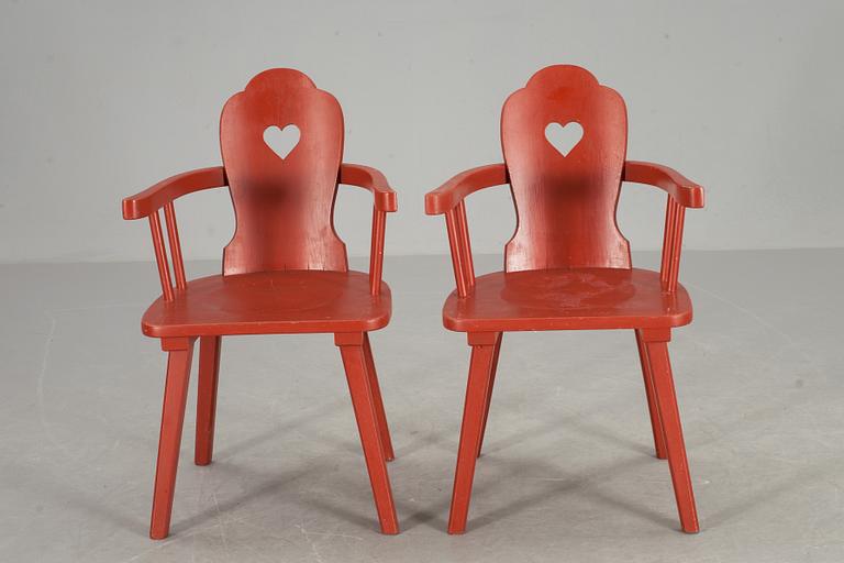 KARMSTOLAR, ett par, Danmark, tidigt 1900-tal.