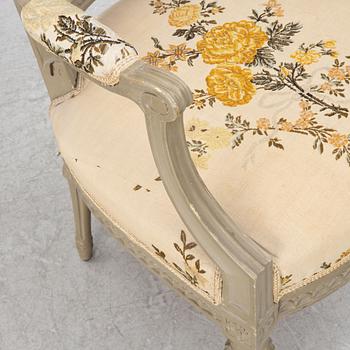 A late Gustavian open-back armchair attributed to Johan Erik Höglander (master in Stockholm 1777-1813).