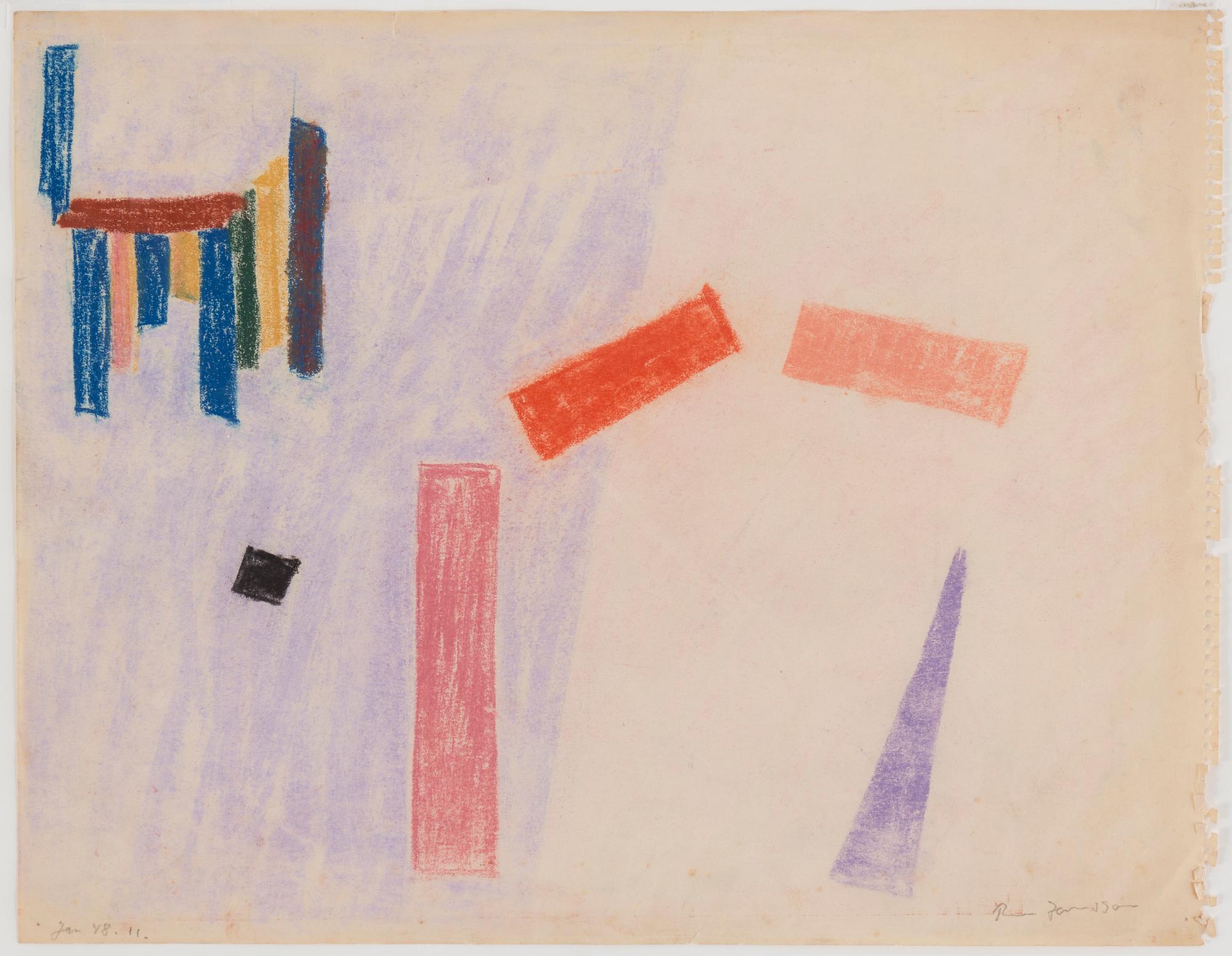 RUNE JANSSON, pastel, signed and dated jan -48.