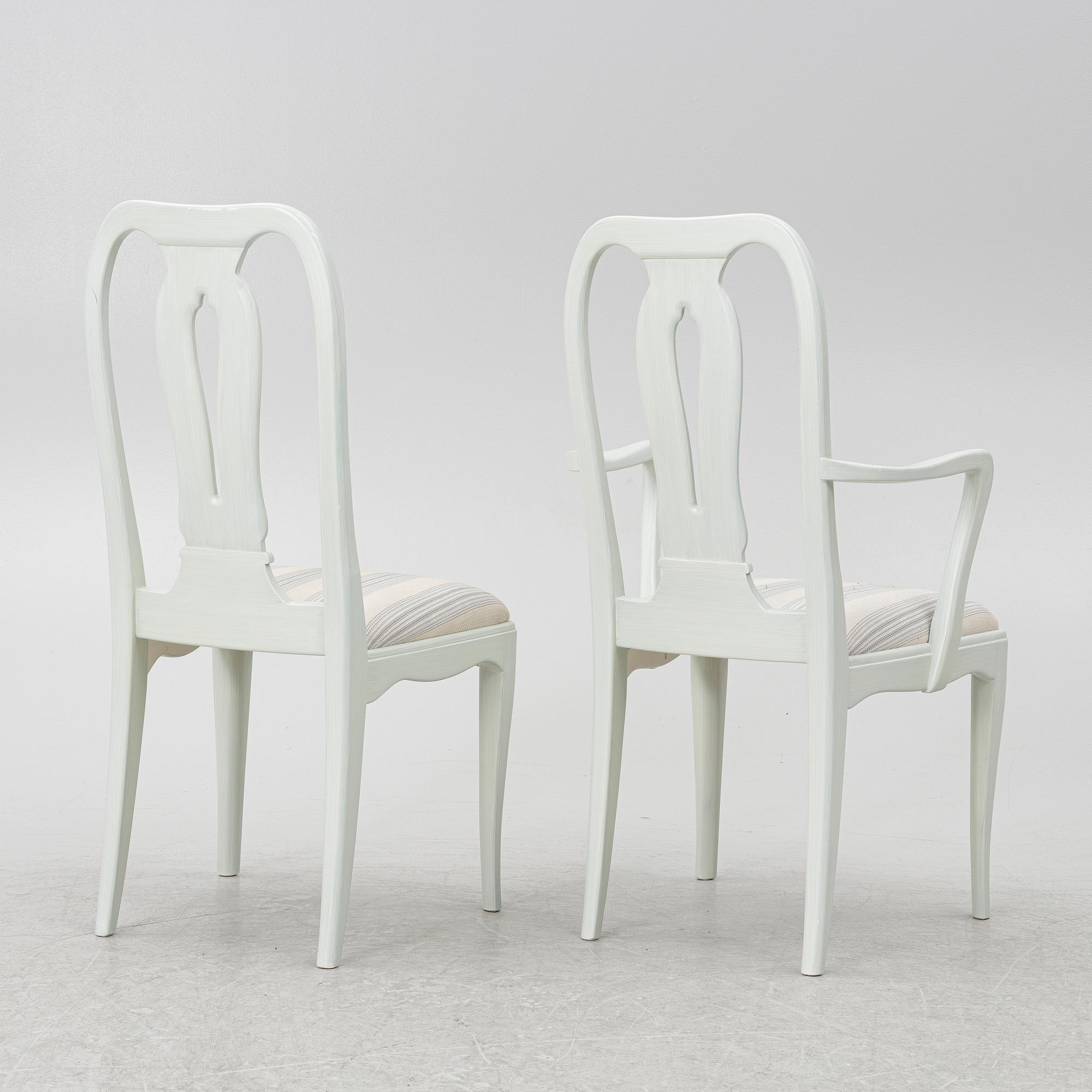 Carl Malmsten, a dinner table with six chairs, 'Brunnsviken', Sweden, second half of the 20th century.