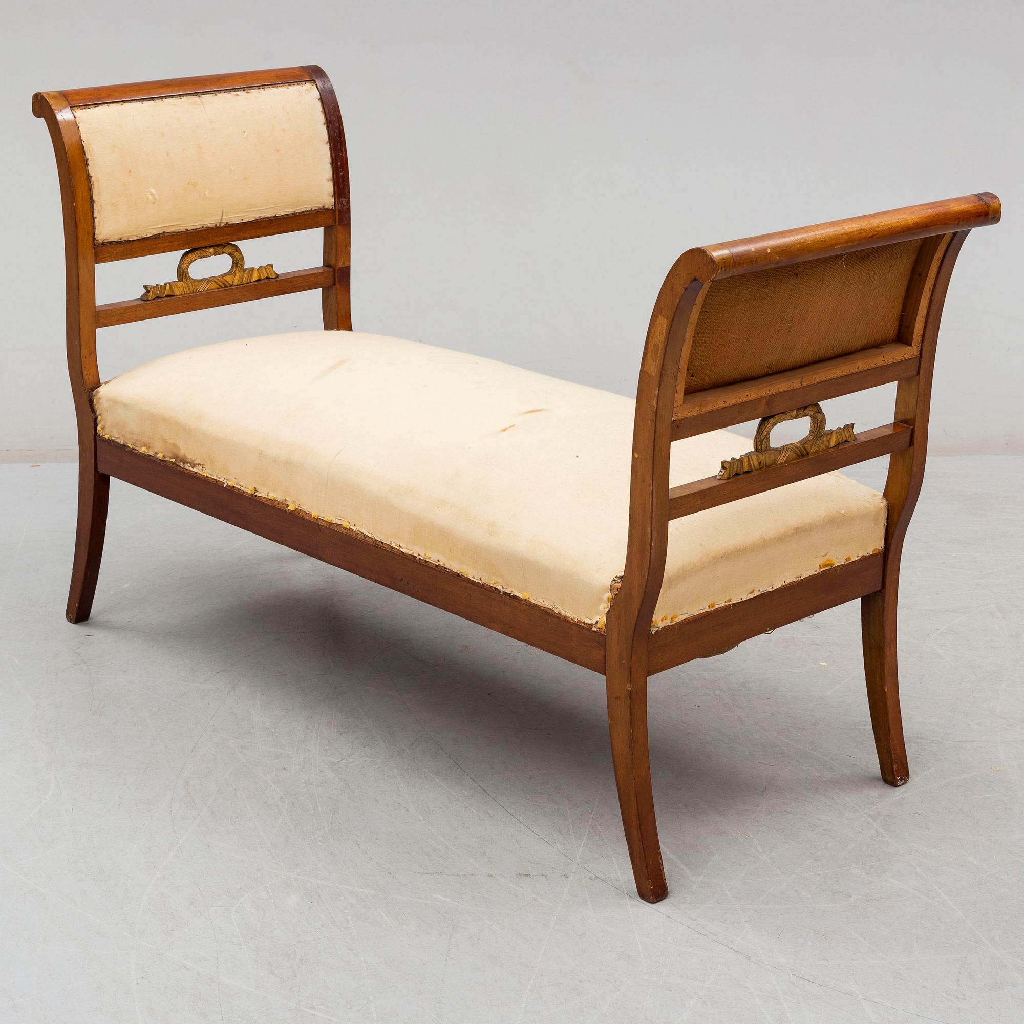 A Swedish bench, formerly owned by the Swedish Royal family, Bernadotte, second half of the 19th century.