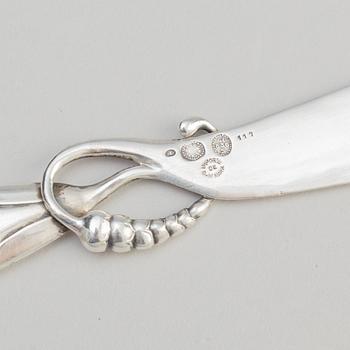 Georg Jensen, letter openers, 2 pcs, and nutcrackers, 2 pcs, silver, Denmark.