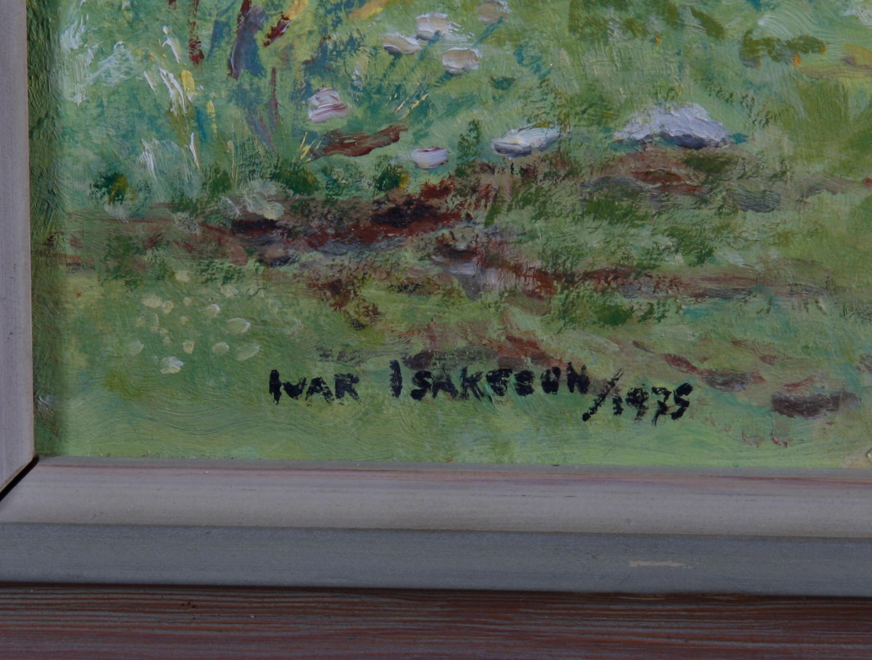 OKÄND KONSTNÄR, olja på pannå, sign. Ivar Isaksson.