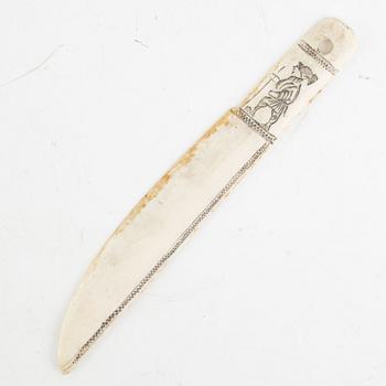 Nils Nilsson Skum, a letter opener, signed N. Skum and dated 1938.