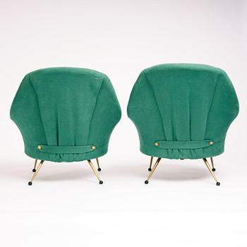 Marco Zanuso, a pair of easy chairs, "Martingala", Arflex, Italy 1950-60s.
