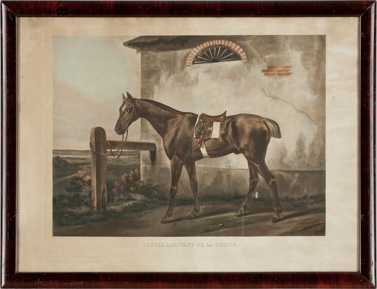 JEAN PIERRE MARIE JAZET, akvatintetsning, efter original av Horace Vernet (1789-1863), Frankrike, 1800-talets mitt.