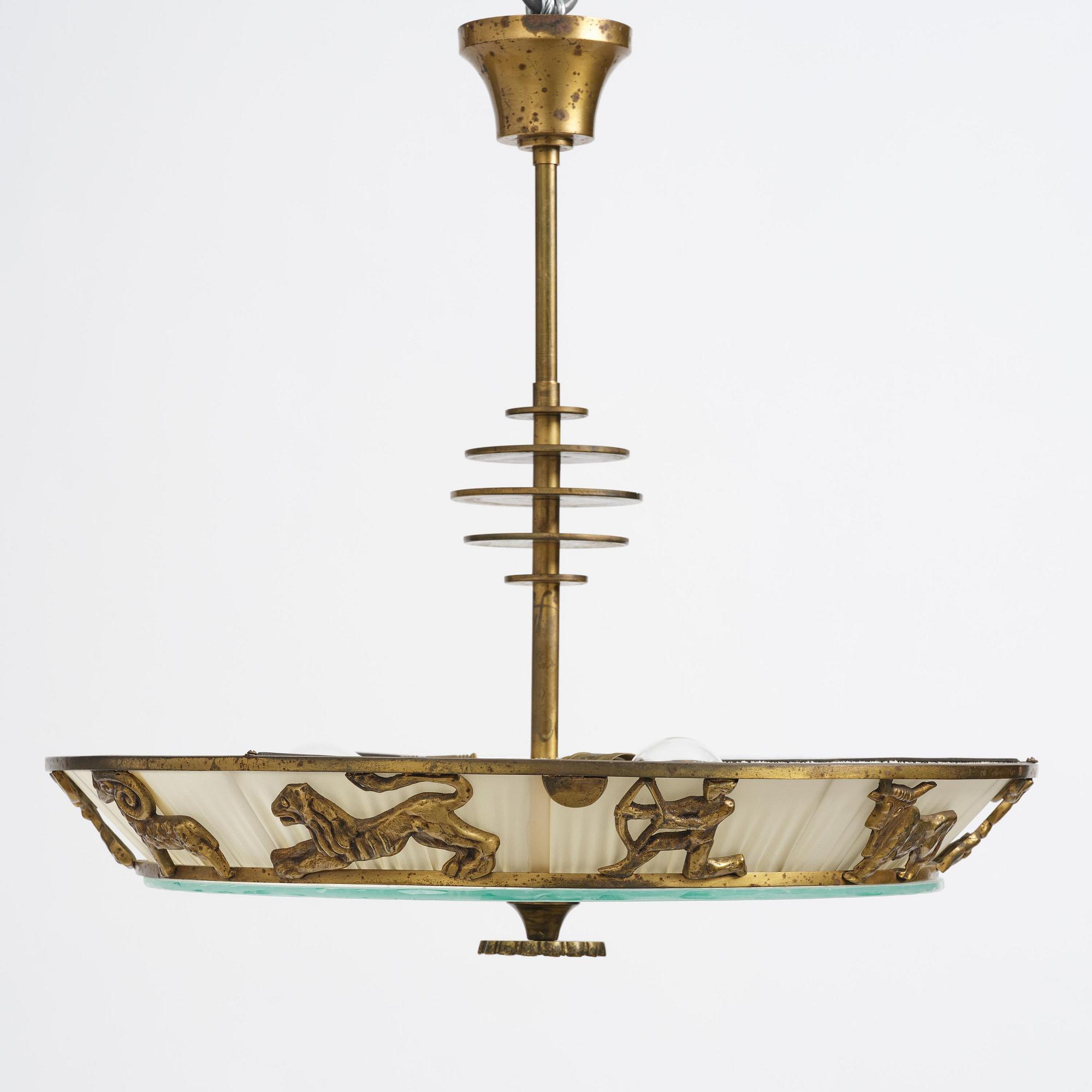 Bröderna Malmströms Metallvarufabrik, a ceiling lamp model "1566", Malmö, 1940s.