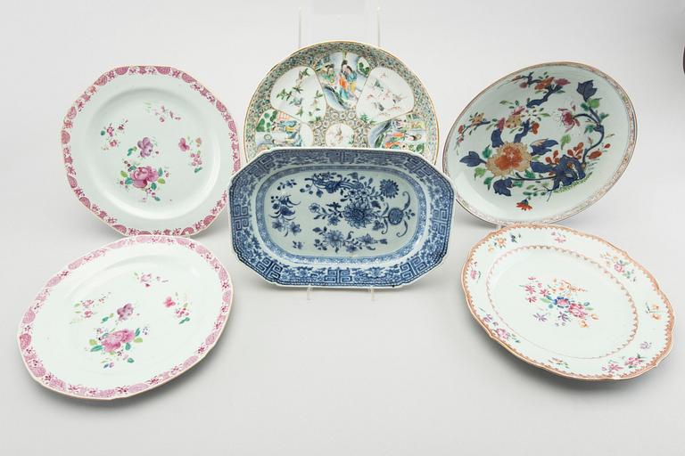 KINAPORSLIN, 6 st, mestadels Qianlong (1736-95).