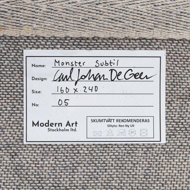 Carl Johan De Geer, a hand-tufted 'Monster Subtil' carpet, signed Carl Johan De Geer and numbered 05, c. 240 x 160 cm.